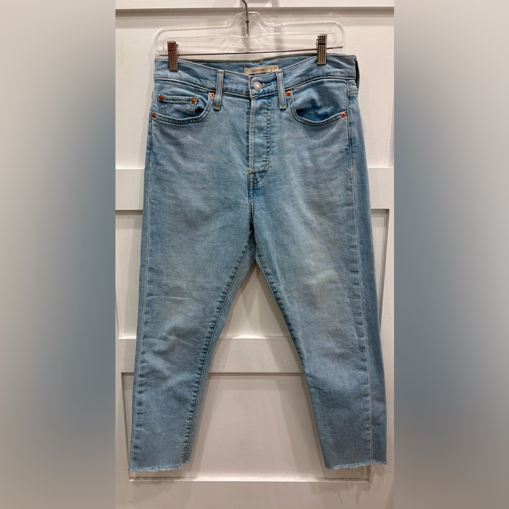 Levi's Light Blue Wedgie Skinny Ankle Raw Hem Jeans Size 29